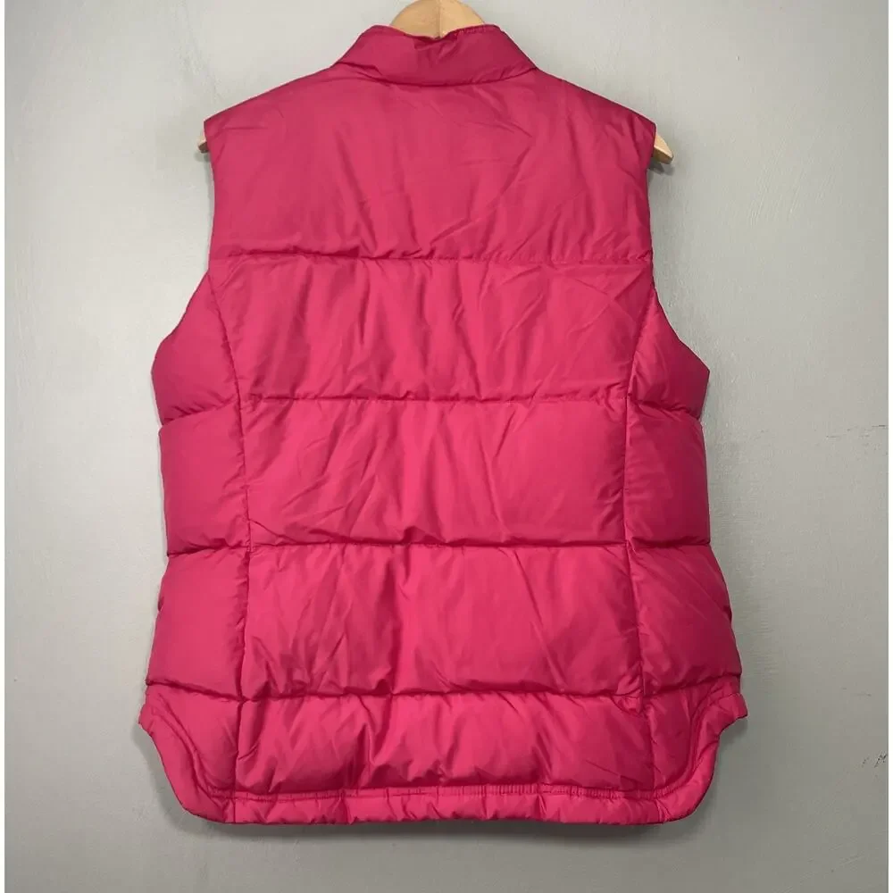 J Crew Down Puffer Vest Size Large Pink Sleeveless Gilet Preppy Dopamine Y2K